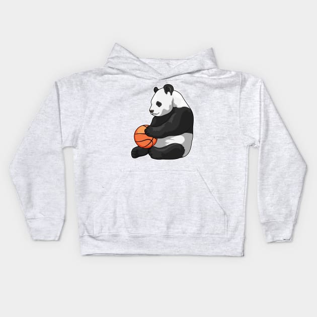 Panda Basketball player Basketball Kids Hoodie by Markus Schnabel